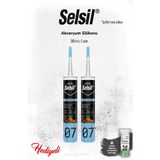 Selsil 280 ml Akvaryum Silikon, 2 Adet ve Rosıe - Beyaz - yok