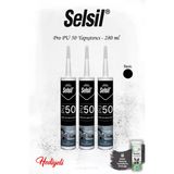 Selsil 3'Lü Pro Pu 50 Mastik - Siyah, Rosıe