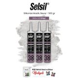 Selsil 3'lü Silikonize Mastik, 500 gr, Beyaz ve rosie pamuk
