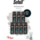 Selsil 400 ml 7'li Siyah Mat Sprey Boya ve Rosıe - Şeffaf