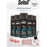Selsil (400 ml x 5 Adet) Buzdolabı Beyazı Akrilik Sprey Boya, Rosıe Oda Kokusu - Şeffaf
