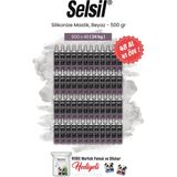 Selsil 48 Al 41 Öde, 500 gr Silikonize Mastik, Beyaz ve Rosie Pamuk - Şeffaf
