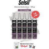 Selsil 5 Al 4 Öde Silikonize Mastik, 500 Gr, Beyaz ve Rosie Pamuk - Şeffaf