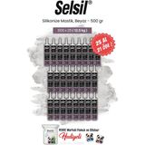 Selsil 500 Gr, 25 Al 21 Öde Silikonize Mastik, Beyaz ve Rosie Pamuk - Şeffaf