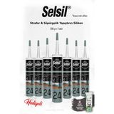 Selsil 7'li 300 ml Strafor & Süpürgelik Yapıştırıcı Silikon ve Rosıe - Beyaz - yok