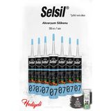 Selsil 7'li Şeffaf Akvaryum Silikon ve Rosıe - Beyaz - yok
