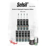 Selsil 9'lu Beyaz Renk Süpürgelik Yapıştırıcı Silikon ve Rosıe - yok