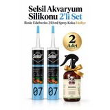 Selsil Akvaryum Silikonu 2'Li Set + Rosie 250 Ml Sprey Koku Hediye