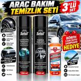 Selsil Araç Bakım Seti 2’li 200 ml | Lastik Fitil Yenileyici + Torpido Parlatıcı | Börfh 35 ml Hediye