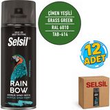 Selsil Arge Toptan Rainbow Akrilik Sprey Boya 400 ml Çimen Yeşili Ral 6010 12 Adet