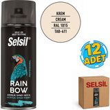 Selsil Arge Toptan Rainbow Akrilik Sprey Boya 400 ml Fildişi Krem Ral 1015 12 Adet