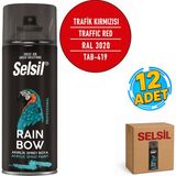 Selsil Arge Toptan Rainbow Akrilik Sprey Boya 400 ml Trafik Kırmızısı Ral 3020 12 Adet