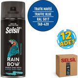 Selsil Arge Toptan Rainbow Akrilik Sprey Boya 400 ml Trafik Mavisi Ral 5017 12 Adet