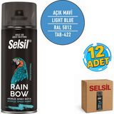 Selsil Arge Toptan Rainbow Akrilik Sprey Boya 400ML Açık Mavi Ral 5012 12 Adet