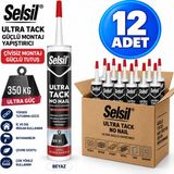 Selsil Arge Toptan Ultra Tack No Nail Beyaz Ultra Güçlü Yapıştırıcı 290ML Kokusuz ve Yüksek Mukavemetli 12 Adet