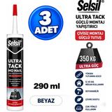 Selsil Arge Toptan Ultra Tack No Nail Beyaz Ultra Güçlü Yapıştırıcı 290ML Kokusuz ve Yüksek Mukavemetli 3 Adet