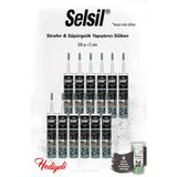 Selsil Beyaz Renk Strafor & Süpürgelik Yapıştırıcı Silikon 12'li, 300 ml ve Rosıe - yok