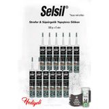 Selsil Beyaz Renk Strafor & Süpürgelik Yapıştırıcı Silikon 12'Li, 300 Ml Ve Rosıe