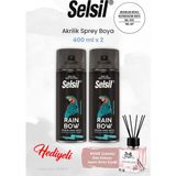 Selsil Buzdolabı Beyazı (400 ml x 2 Adet) Akrilik Sprey Boya, Rosıe Oda Kokusu - Şeffaf