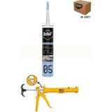 Selsil Duşakabin Silikonu Şeffaf 280 ml (25 Adet),alüminyum Tabanca - 1 Adet