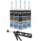 Selsil Duşakabin Silikonu Şeffaf 280 ml (5 Adet), Plastik Tabanca