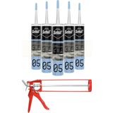 Selsil Duşakabin Silikonu Şeffaf 280 ml (5 Adet),demir Tabanca