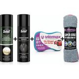 Selsil Emniyet Kemeri Yağlayıcı Sprey 200 ml + Selsil Şeffaf Silikon Sprey 500 ml + Araç Bakım Süngeri + Süper Emici Oto Kurulama Bezi 50X70 cm - 1 Adet
