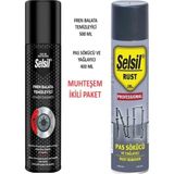 Selsil Fren Balata Temizleme Spreyi 500 Ml, Pas Sökücü ve Yağlayıcı Sprey 400 ml - Şeffaf