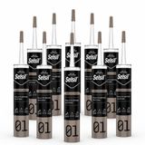 Selsil Genel Amaçlı Beyaz Silikon 280 gr Cam PVC Seramik Metal Banyo Mutfak Sızdırmazlık Dolgu Malzemesi 10 Adet