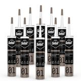 Selsil Genel Amaçlı Beyaz Silikon 280 gr Cam PVC Seramik Metal Banyo Mutfak Sızdırmazlık Dolgu Malzemesi 10 Adet