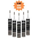 Selsil Genel Amaçlı Beyaz Silikon 280GR 12'li Koli - Şeffaf - 240 ml