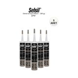Selsil Genel Amaçlı Şeffaf Silikon 280 Gr. - 5 Adet Şeffaf