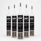Selsil Genel Amaçlı Şeffaf Silikon 280 gr Cam PVC Seramik Metal Banyo Mutfak Sızdırmazlık Dolgu Malzemesi 5 Adet