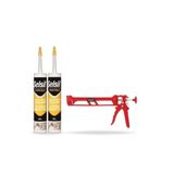 Selsil Goldfix 2 Adet Beyaz Silikonize Mastik Ve Silikon Tabancası Set