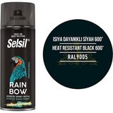 Selsil Isıya Dayanıklı Akrilik Sprey Boya Mat Siyah 400 Ml. - RAL9005