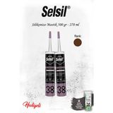 Selsil Kahverengi Silikonize Mastik 500 gr - 2 Adet ve Rosie - Şeffaf