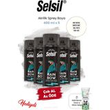 Selsil Mat Beyaz 400 ml x 5 Akrilik Sprey Boya ve Rosie - Şeffaf