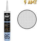 Selsil Mutfak Banyo Duşakabin Silikonu Şeffaf 280 Ml. - 5 Adet