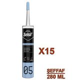 Selsil Mutfak Ve Banyo Silikonu Şeffaf 280 Ml (15 Adet)