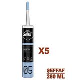 Selsil Mutfak Ve Banyo Silikonu Şeffaf 280 Ml (5 Adet)