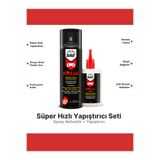Selsil Ninja Süper Hızlı Yapıştırıcı 400 ml + 100 gr Sprey Aktivatörlü MDF Ahşap PVC Metal