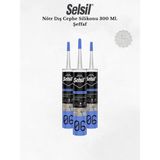 Selsil Nötr Dış Cephe Silikonu Şeffaf 300 ml Tüp Setli Süper Güçlü Yapıştırıcı