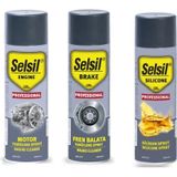 Selsil Oto Bakım Seti Motor Temizleme Spreyi 500 Ml, Silikon Sprey 500 Ml, Fren Balata Spreyi 500 Ml 1 adet