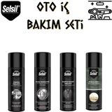 Selsil Oto Iç Bakım Seti 4 Parça (Klima-Torpido-Kemer-Silikon Spreyi) - Oto İç Bakım Seti - Şeffaf