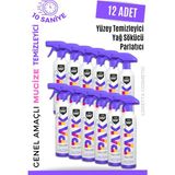 Selsil Pak 12 'li 500 ml Mucize Köpük Temizleyici Sprey Yağ Sökücü Yüzey Temizleyici Parlatıcı Loret - 500 ml