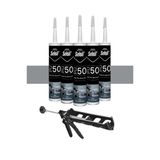 Selsil Poliüretan Mastik Gri 280 Ml. - 5 Adet + Plastik Silikon Tabancası