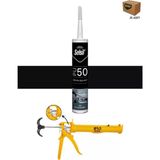 Selsil Poliüretan Mastik Siyah 280 Ml. - 25 Adet + Alüminyum Silikon Tabancası
