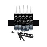Selsil Poliüretan Mastik Siyah 280 Ml. - 5 Adet + Plastik Silikon Tabancası