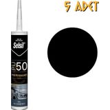 Selsil Poliüretan Mastik Yapıştırıcı PU50 Siyah 280 Ml. - 5 Adet