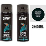 Selsil Rainbow Sprey Boya Parlak Siyah 2 x 400 ml